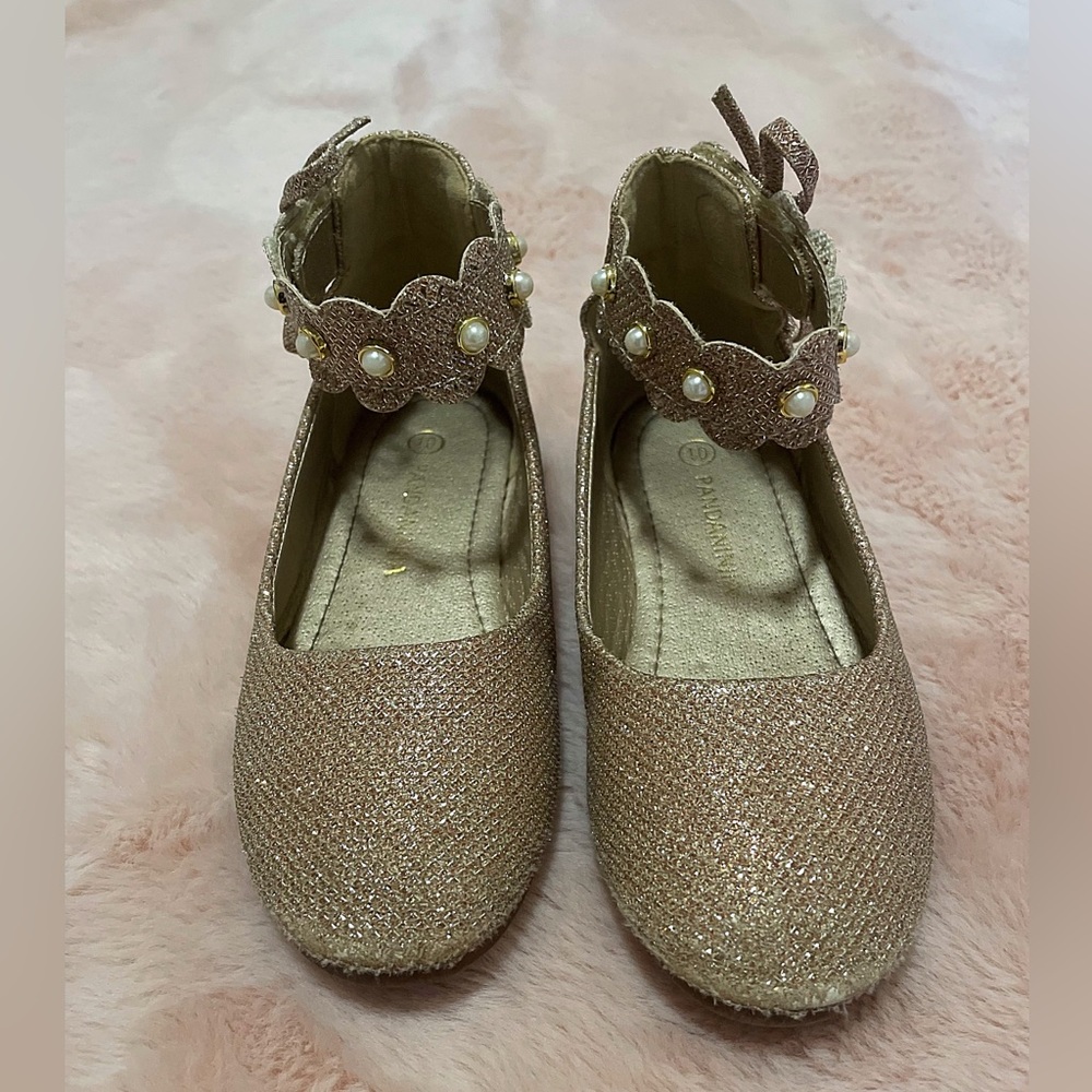 Toddler Girls Gold Flats